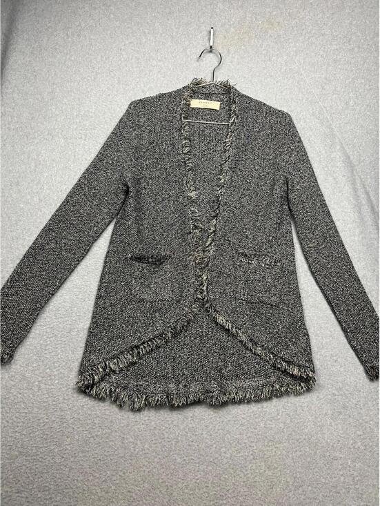 Sweaters - Zara Knit Womens Metallic Distressed Open Front Cardigan Sweater M Chic